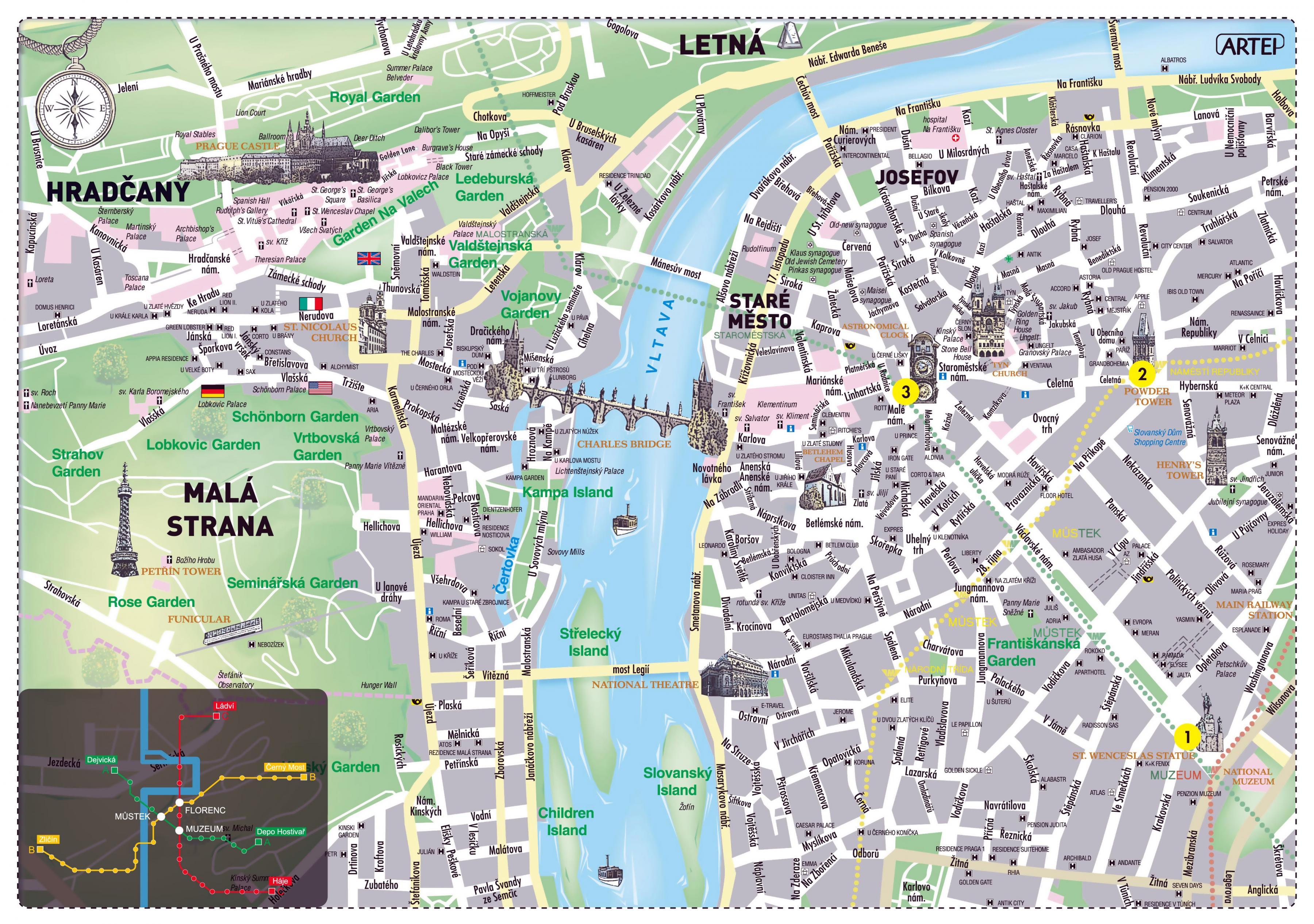 map of prague tourist attractions