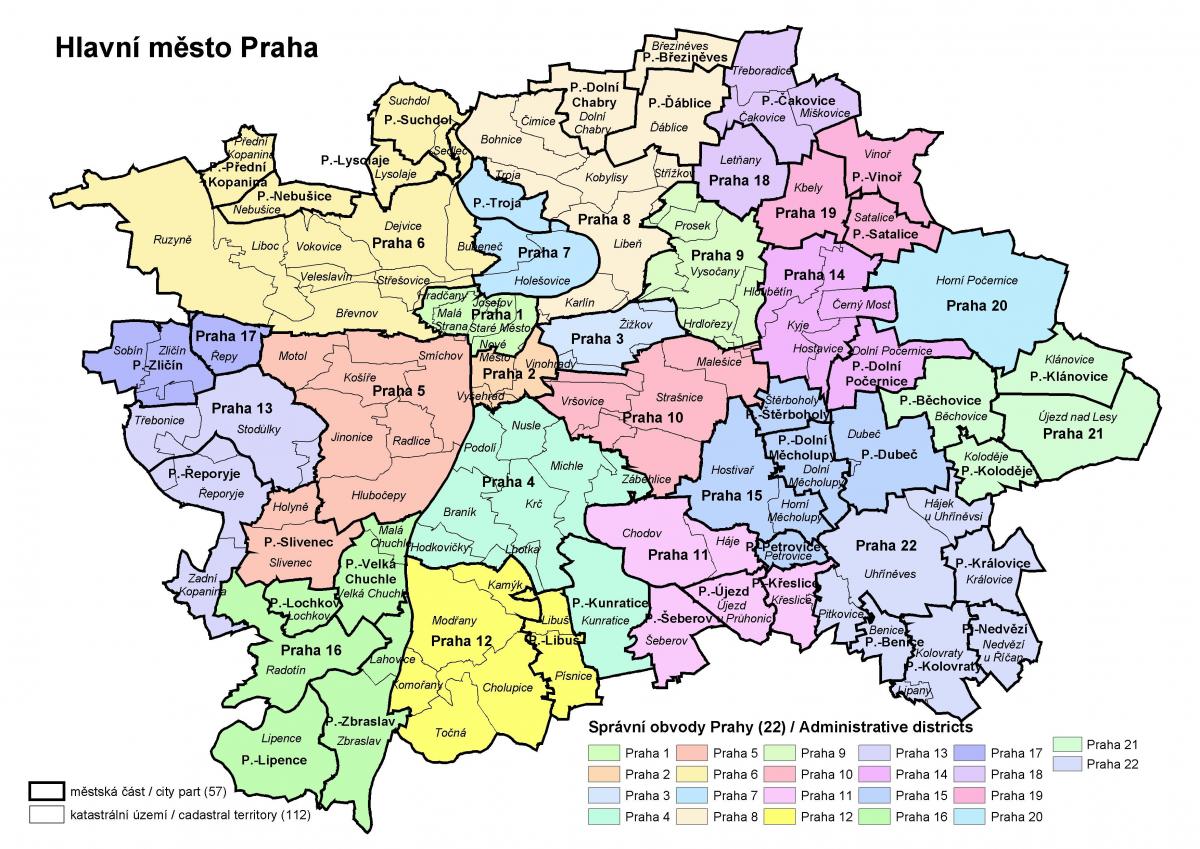 map of prague and surrounding areas