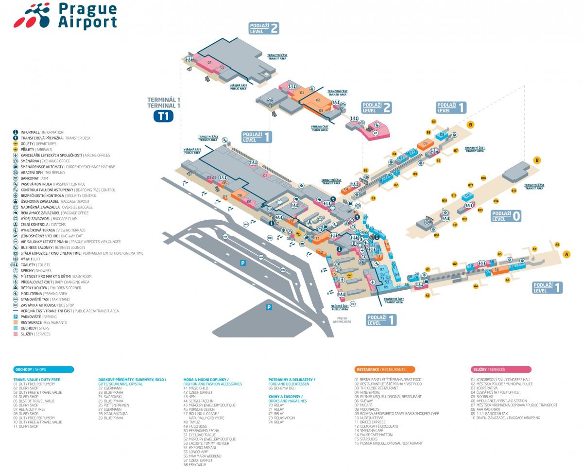 terminal 1 prague airport map