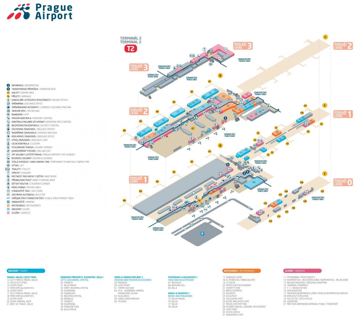 map of prague airport terminal 2