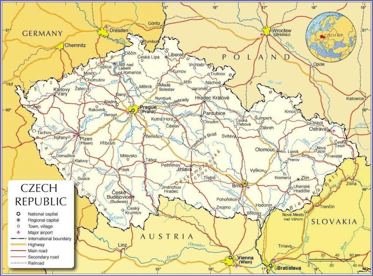 praha czech republic map