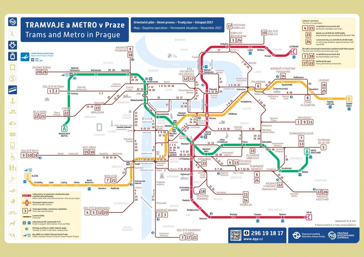 prague tram and metro map